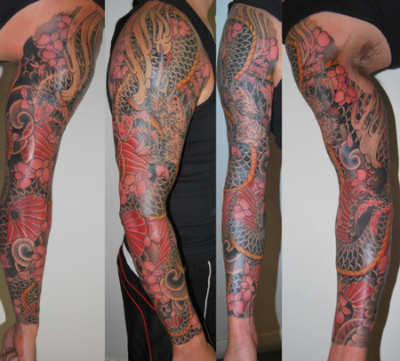 Tattoos - Japanese Dragon Sleeve Tattoo - 61633